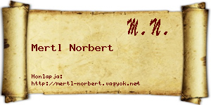 Mertl Norbert névjegykártya