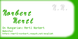 norbert mertl business card